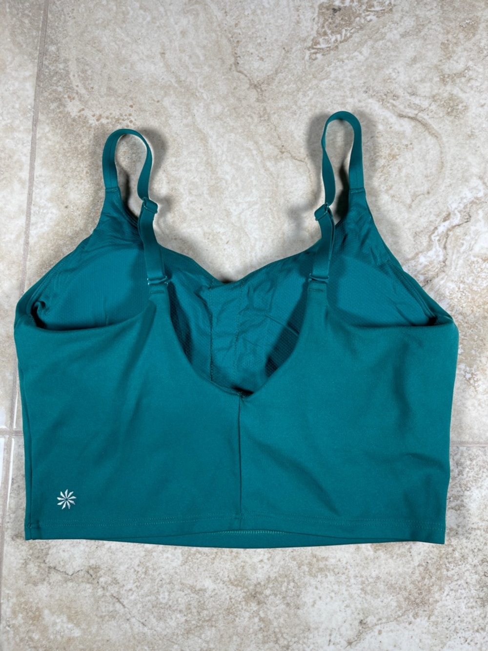 Athleta Elation V-Neck Crop Top Teal Green Size S